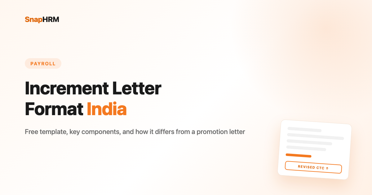 Increment letter format India — free template and sample